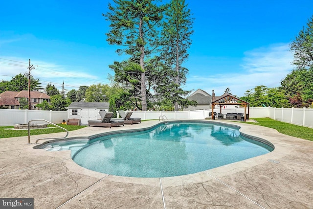 199 Applegate, Hamilton, NJ 08690 - view of pool with a gazebo, a patio, and a fenced backyard