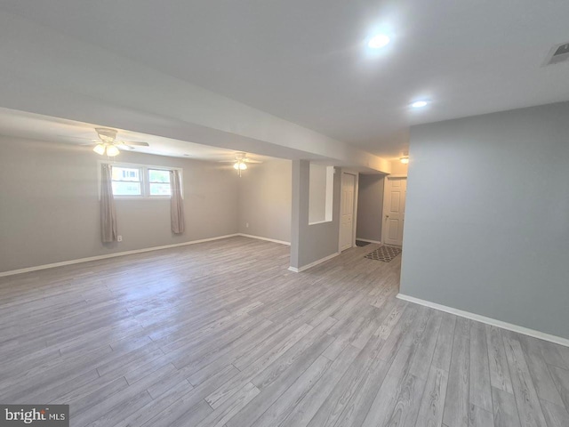 11 Centennial Ct, Sicklerville, NJ 08081 - basement with light wood finished floors, baseboards, and recessed lighting