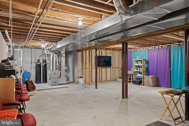 545 Lawrence Corner Rd, Pittsgrove, NJ 08318 - unfinished basement featuring heating unit and a water softener system