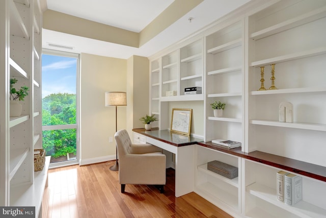 513 W Broad St Unit 602, Falls Church, VA 22046 - home office with light wood finished floors and built in features