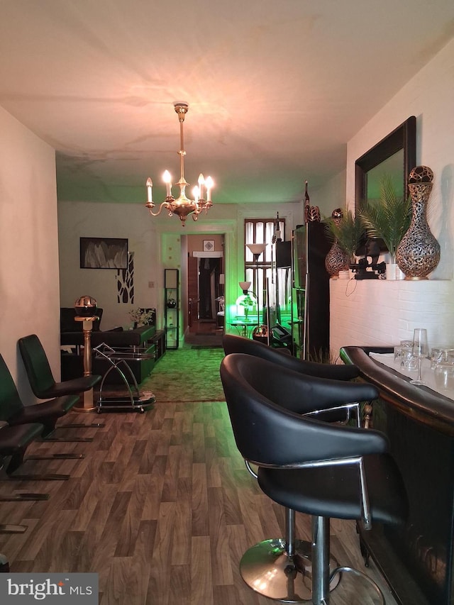 553 Centre Ave, Reading, PA 19601 - dining room with a chandelier and wood finished floors