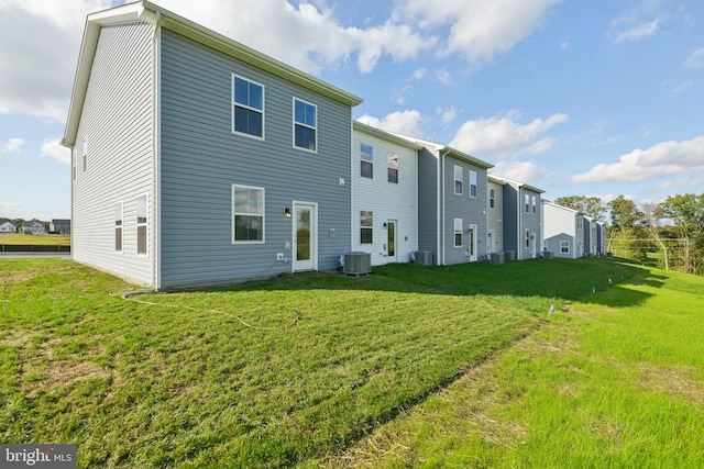 112 Pomo Ln, Winchester, VA 22602 - rear view of property with central AC unit and a yard