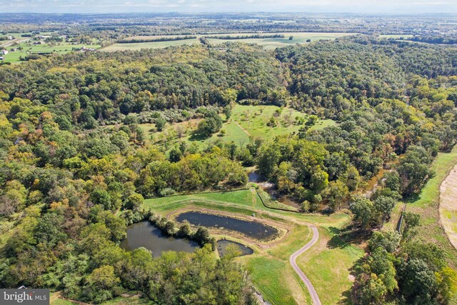 112 Pomo Ln, Winchester, VA 22602 - aerial overview of property's location featuring a large body of water and a heavily wooded area