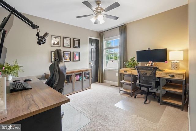 9977 Mallow Ct, Manassas, VA 20110 - office with ceiling fan and carpet