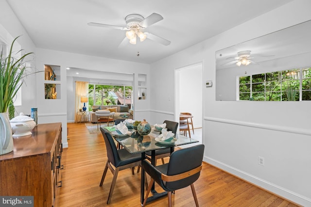 8008 Park Crest Dr, Silver Spring, MD 20910 - dining space with a ceiling fan and light wood-type flooring
