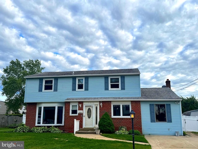 1202 Noreen Dr, Burlington, NJ 08016 - view of front of property featuring brick siding and a chimney