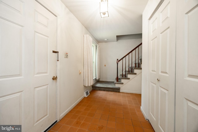 2256 Georgetown Dr, Malvern, PA 19355 - tiled entrance foyer featuring stairway and baseboards