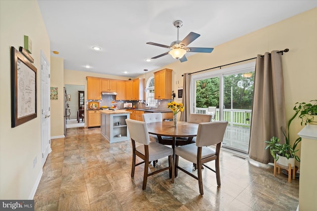 42 Manassas Dr, Middletown, DE 19709 - dining space featuring a ceiling fan, baseboards, and recessed lighting