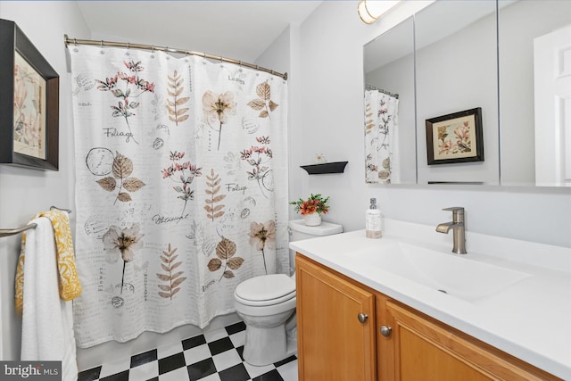 42 Manassas Dr, Middletown, DE 19709 - bathroom featuring tile patterned floors, vanity, toilet, and curtained shower