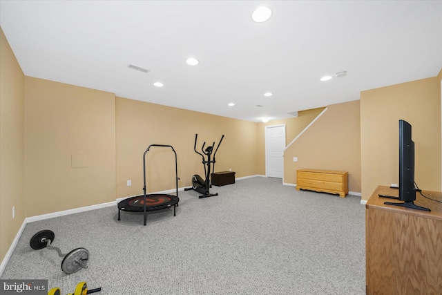 42 Manassas Dr, Middletown, DE 19709 - workout room featuring carpet floors, recessed lighting, and baseboards