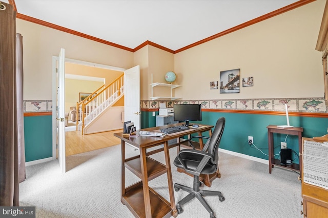42 Manassas Dr, Middletown, DE 19709 - office space with carpet flooring, wainscoting, crown molding, and baseboards