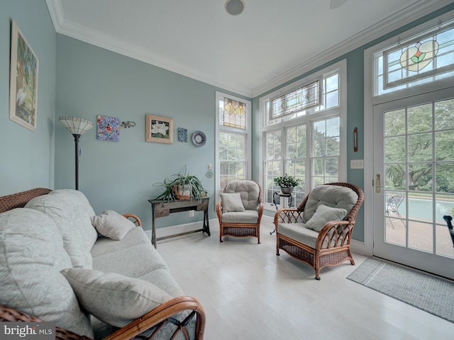 4387 Stepney Dr, Gainesville, VA 20155 - sunroom / solarium with crown molding and baseboards