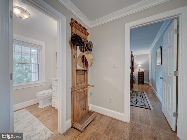 4387 Stepney Dr, Gainesville, VA 20155 - corridor with wood finished floors, ornamental molding, and baseboards