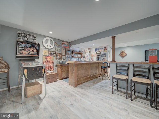 4387 Stepney Dr, Gainesville, VA 20155 - indoor dry bar featuring light wood-style floors, recessed lighting, and baseboards
