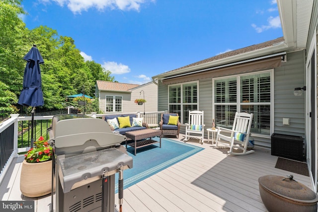 70 Battery Point Dr, Fredericksburg, VA 22406 - wooden deck featuring an outdoor living space