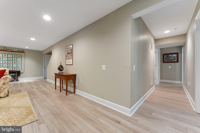 70 Battery Point Dr, Fredericksburg, VA 22406 - corridor with light wood finished floors, baseboards, and recessed lighting