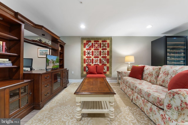 70 Battery Point Dr, Fredericksburg, VA 22406 - living room with baseboards, a desk, and recessed lighting