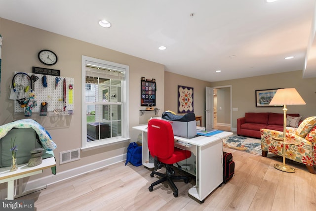 70 Battery Point Dr, Fredericksburg, VA 22406 - office area with light wood-style floors, recessed lighting, and baseboards