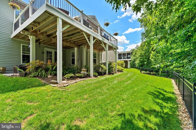 70 Battery Point Dr, Fredericksburg, VA 22406 - view of yard featuring a deck