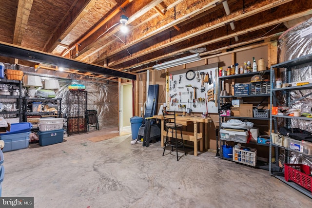 70 Battery Point Dr, Fredericksburg, VA 22406 - unfinished below grade area featuring a workshop area