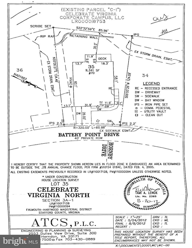 70 Battery Point Dr, Fredericksburg, VA 22406 - survey map / technical document