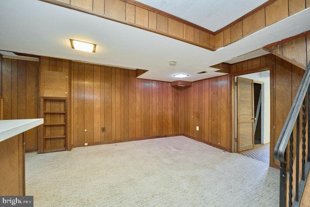 66 Allison St NE, Washington, DC 20011 - finished below grade area with wood walls and light colored carpet