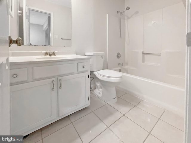 6502 Elk Ct, Waldorf, MD 20603 - bathroom featuring vanity, tub / shower combination, tile patterned floors, and toilet