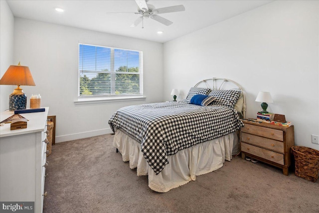 261 Aaron Truehart, Titusville, NJ 08560 - bedroom with light carpet, baseboards, recessed lighting, and a ceiling fan