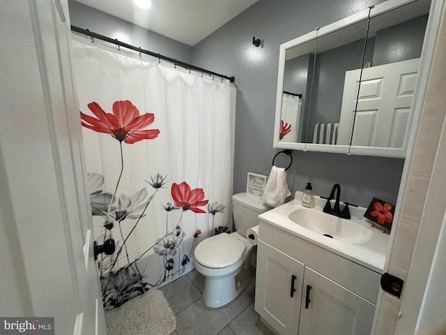 302 Glen Oak Cir, Hurlock, MD 21643 - full bath with vanity, tile patterned flooring, and a shower with shower curtain