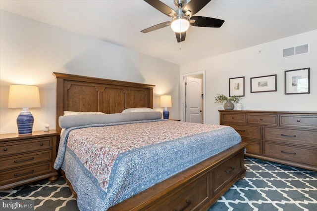 605 Apple St, Conshohocken, PA 19428 - bedroom with dark colored carpet and ceiling fan