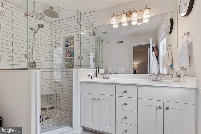 605 Apple St, Conshohocken, PA 19428 - ensuite bathroom featuring a shower stall and double vanity