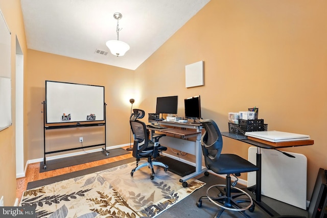 113 Timberlake Ter Unit 12, Stephens City, VA 22655 - office space with vaulted ceiling, wood finished floors, and baseboards
