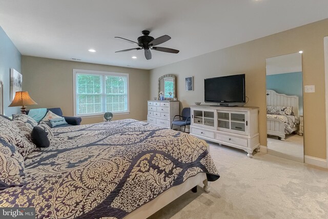 21143 Catnip Ct, Leonardtown, MD 20650 - bedroom with carpet, ceiling fan, recessed lighting, and baseboards