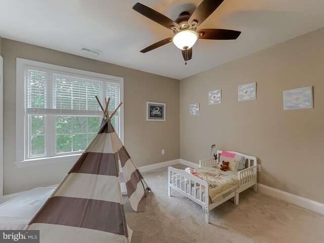 21143 Catnip Ct, Leonardtown, MD 20650 - bedroom featuring carpet, baseboards, and a ceiling fan