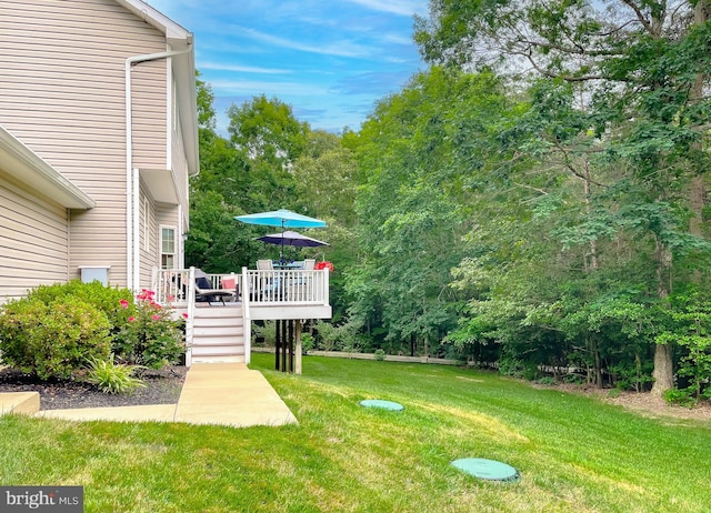 21143 Catnip Ct, Leonardtown, MD 20650 - view of grassy yard featuring a deck