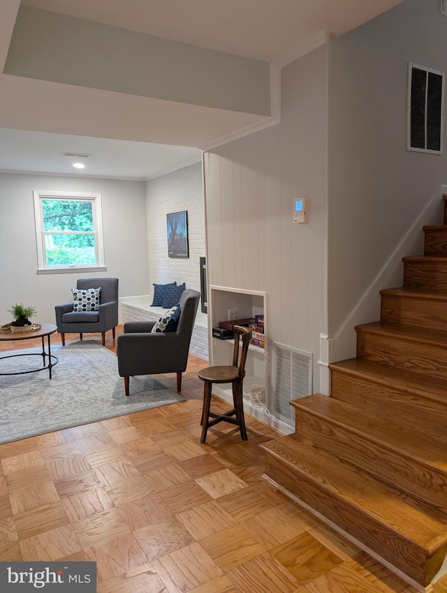 9510 Clement Rd, Silver Spring, MD 20910 - living room featuring stairs