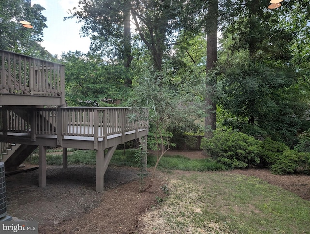 9510 Clement Rd, Silver Spring, MD 20910 - view of yard with a wooden deck and cooling unit