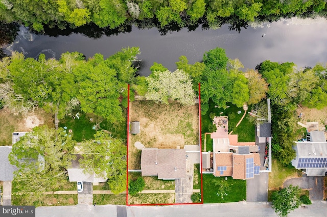 11 Rivercrest, Little Egg Harbor Twp, NJ 08087 - aerial view of property and surrounding area with a large body of water and property parcel outlined