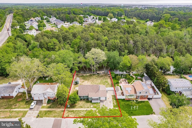11 Rivercrest, Little Egg Harbor Twp, NJ 08087 - aerial view of residential area with a forest and property parcel outlined