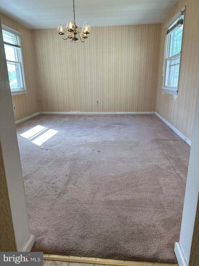 120 Lindsey Ave, Runnemede, NJ 08078 - spare room with a chandelier and carpet floors