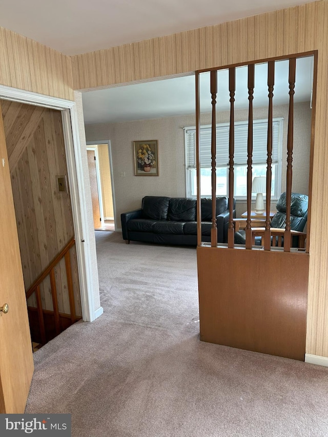 120 Lindsey Ave, Runnemede, NJ 08078 - hall featuring carpet flooring and wallpapered walls