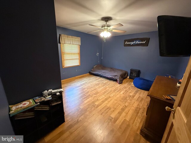 1243 Garry Ave, Vineland, NJ 08361 - bedroom with light wood-style floors and a ceiling fan