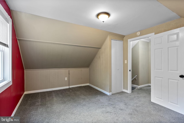 5421 Omaha Ave, Baltimore, MD 21206 - additional living space featuring carpet floors, lofted ceiling, and baseboards
