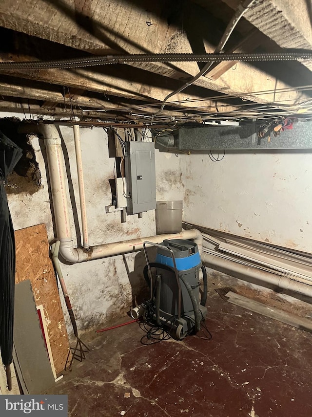 3639 N Darien St, Philadelphia, PA 19140 - unfinished below grade area with electric panel