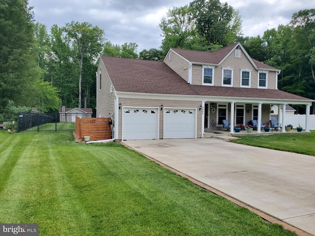 2904 Eutaw Forest Dr, Waldorf, MD 20603 - view of front facade with covered porch, a garage, concrete driveway, and roof with shingles