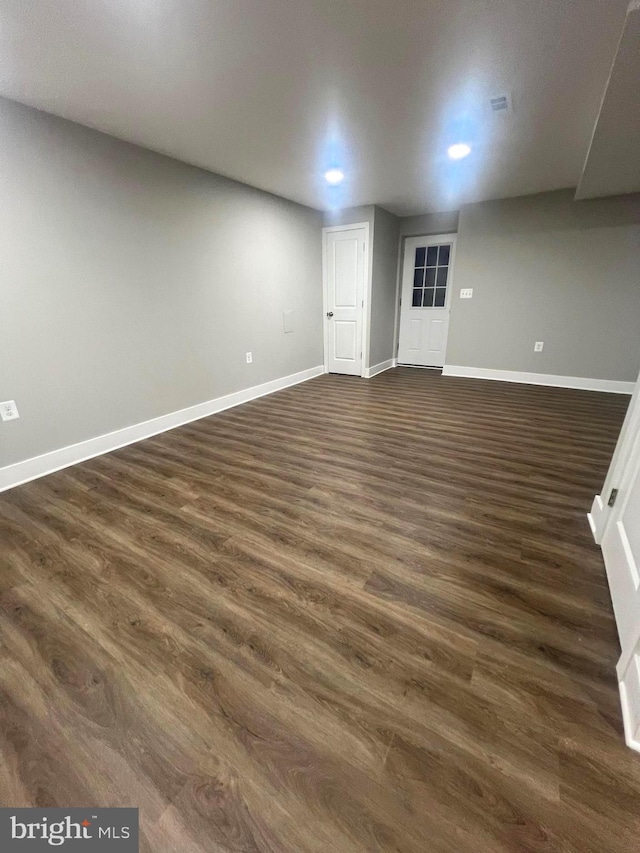 3701 Lochearn Dr, Gwynn Oak, MD 21207 - finished basement featuring baseboards and dark wood-style floors