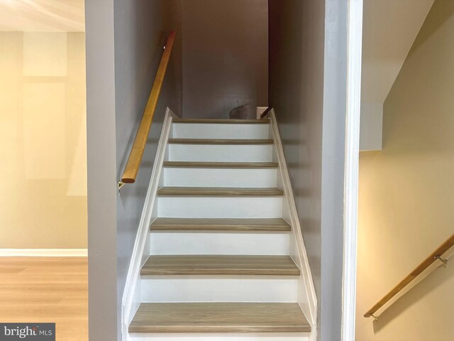 3627 Longridge Ct, Abingdon, MD 21009 - staircase featuring wood finished floors