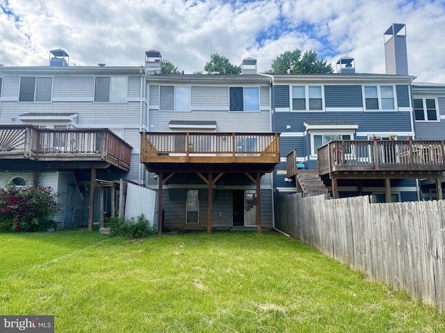 3627 Longridge Ct, Abingdon, MD 21009 - back of house featuring a wooden deck and a chimney