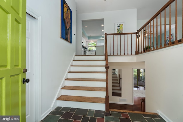 9 Laurel Wood, Lawrenceville, NJ 08648 - stairway featuring baseboards and recessed lighting