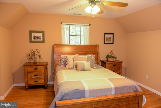 457 Langley Rd, Pittsgrove, NJ 08318 - bedroom featuring lofted ceiling, light wood-style floors, ceiling fan, and baseboards